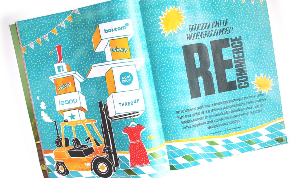Emerce Magazine illustraties online business media marketing editorial illustrations buying second hand refurbished Veronique de Jong