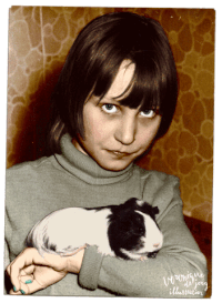 veronique de jong animation guinea pig girl vintage photograph
