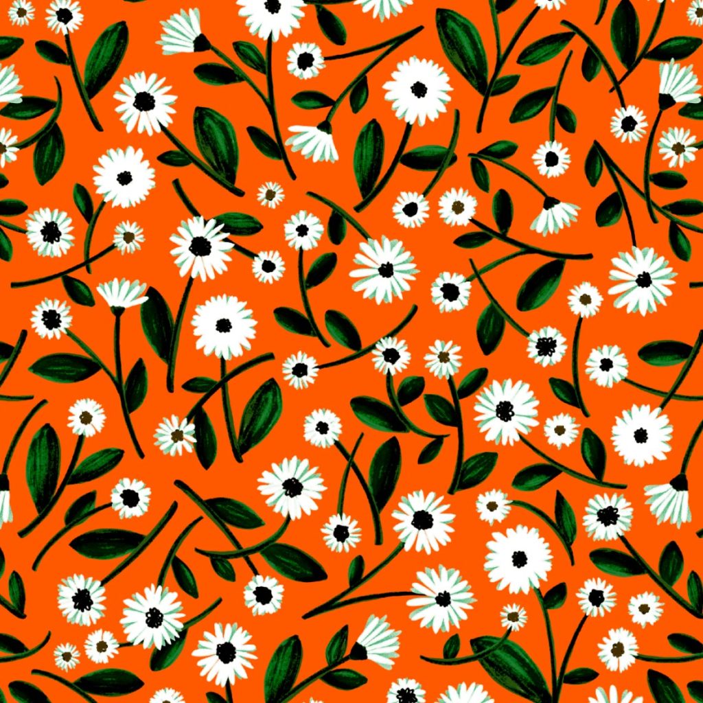 Daisy Pattern surface floral bloemen flowers madeliefjes Veronique de Jong patroon design illustraties illustration