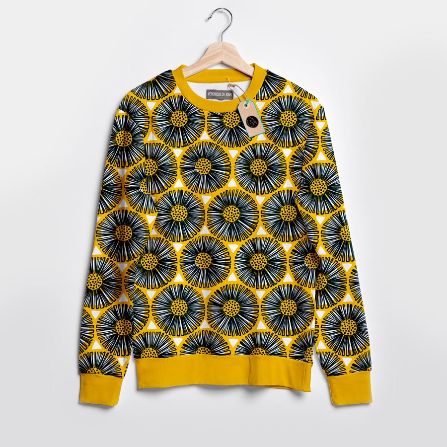 veronique de jong sunflower fabric design illustration textile