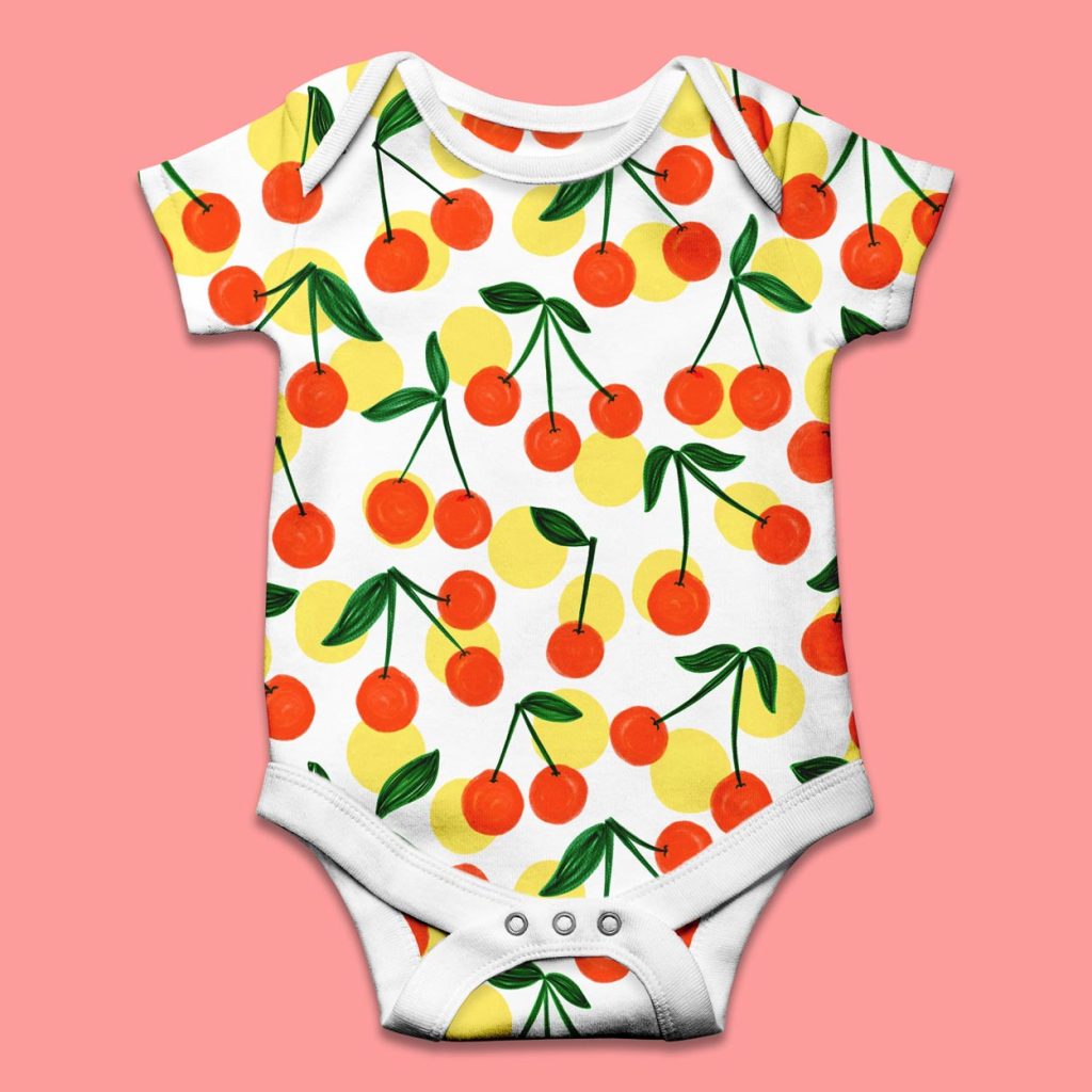 veronique de jong illustraties cherries kersjes kersen pattern design dessin textiel fabric stof summer
