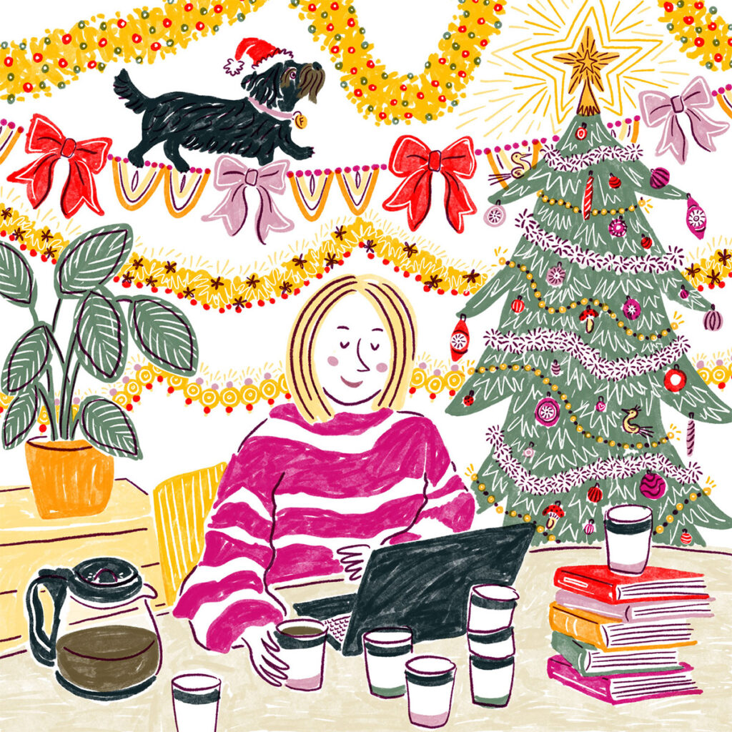 Veronique de Jong gepersonaliseerde kerstkaart persoonlijk illustratie Bo Ummels stories by bo